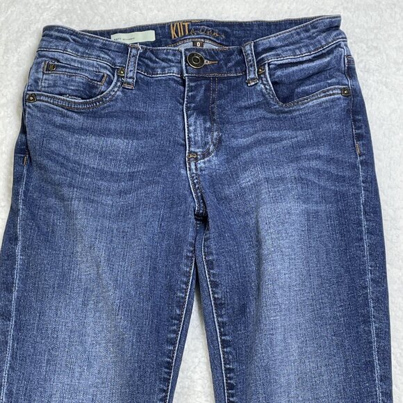 Kut from the Kloth Jeans Womens Sz 0 Blue Katy Boyfriend Straight Mid Rise 26x28 - Picture 2 of 13